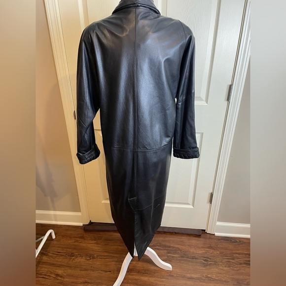 Vintage Jacqueline Ferrar Black Leather Women's trench Coat - Picture 3 of 16